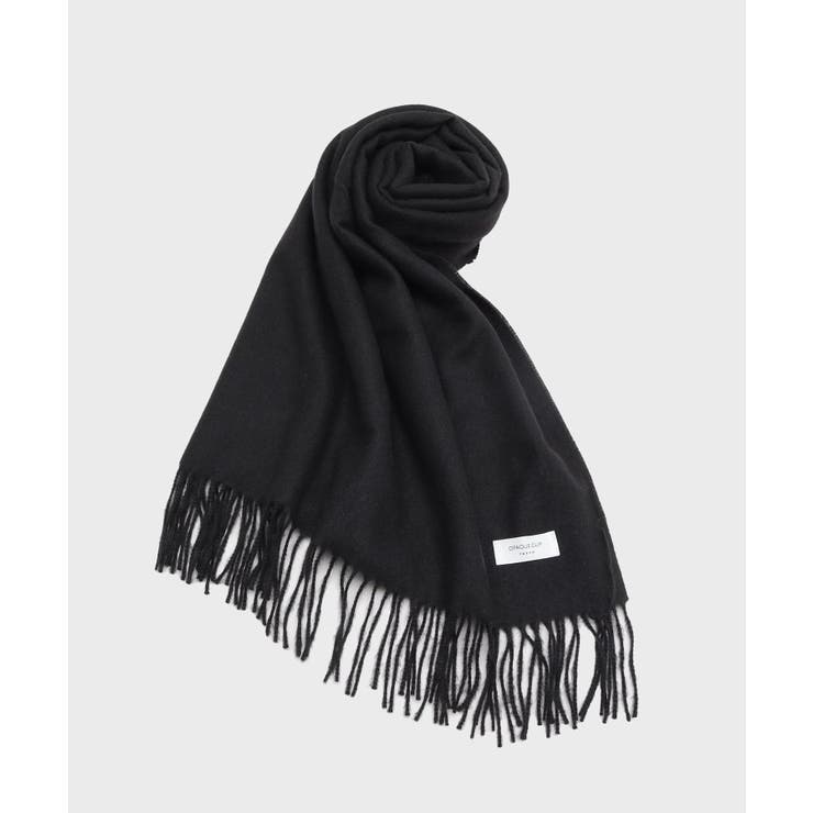 ブラック(019) | 大判無地フリンジボリュームストール | OPAQUE.CLIP