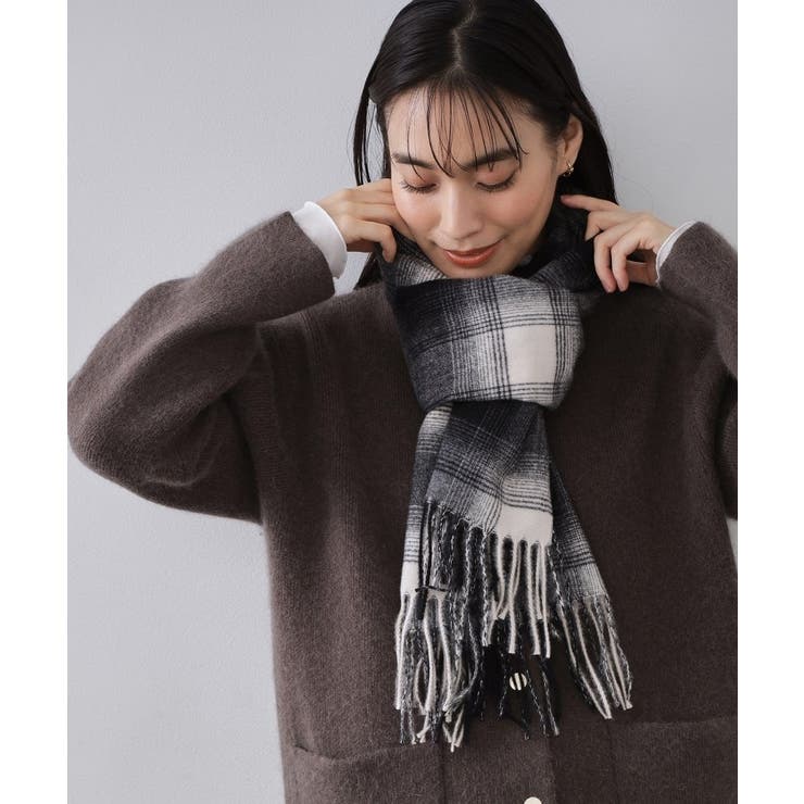 オンブレチェック大判ストール | OPAQUE.CLIP | 詳細画像1 