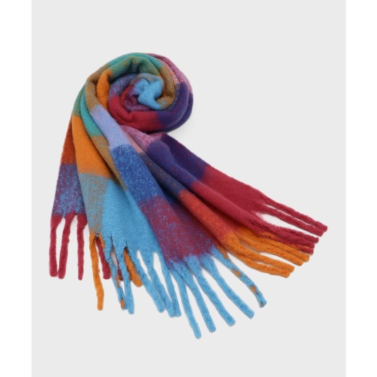 ピンク(272) | マルチカラーチェックボリュームストール | OPAQUE.CLIP