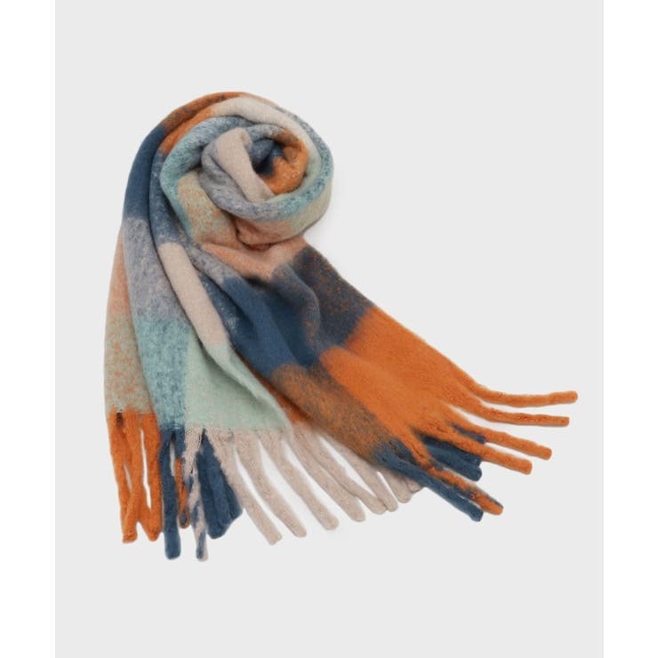 レッド(863) | マルチカラーチェックボリュームストール | OPAQUE.CLIP