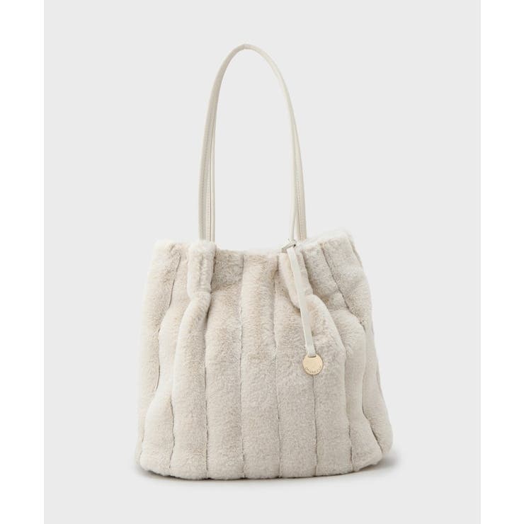 【A4サイズ対応／マチ付き】ストライプフェイクファートートバッグ | OPAQUE.CLIP | 詳細画像16 