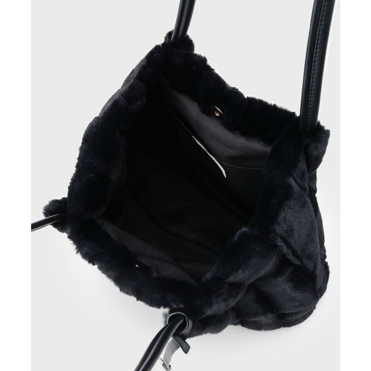 【A4サイズ対応／マチ付き】ストライプフェイクファートートバッグ | OPAQUE.CLIP | 詳細画像28 