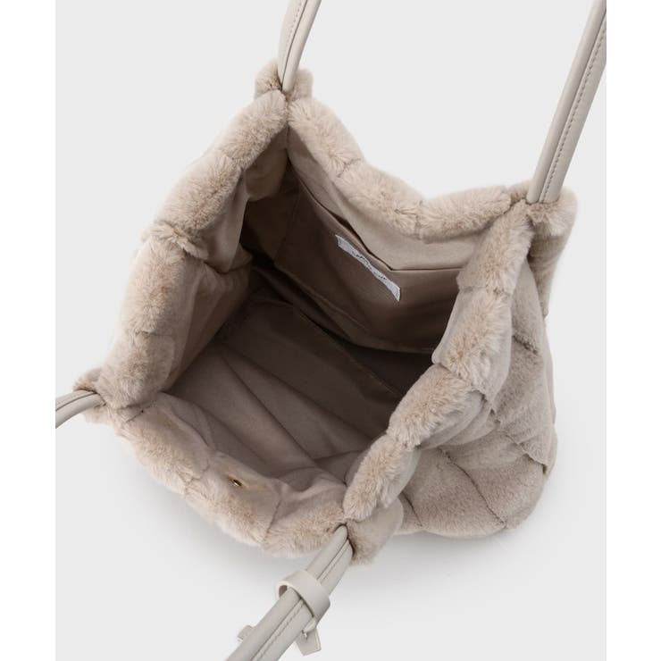 【A4サイズ対応／マチ付き】ストライプフェイクファートートバッグ | OPAQUE.CLIP | 詳細画像30 