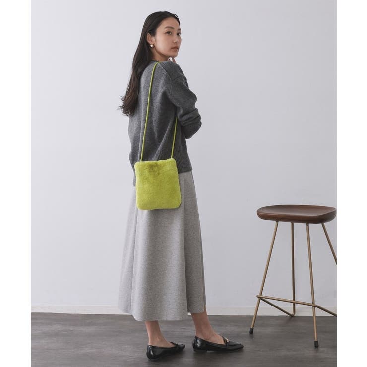 【11色展開】フェイクファースクエアミニポシェット | OPAQUE.CLIP | 詳細画像12 