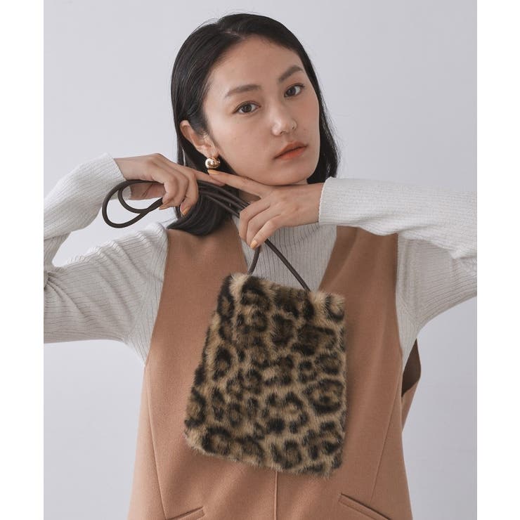 ブラウン(143) | 【11色展開】フェイクファースクエアミニポシェット | OPAQUE.CLIP