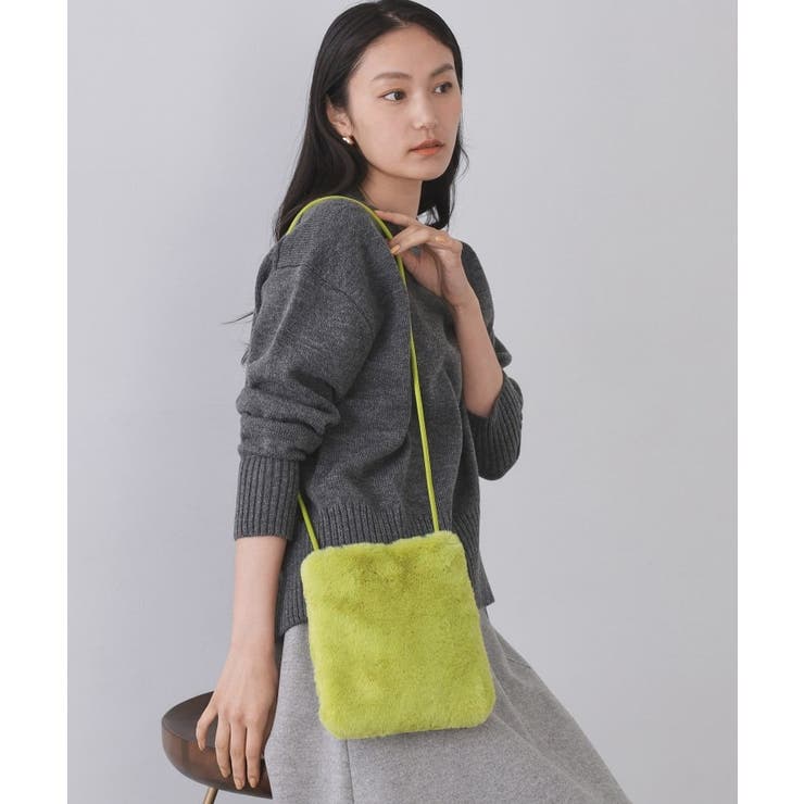 グリーン(825) | 【11色展開】フェイクファースクエアミニポシェット | OPAQUE.CLIP