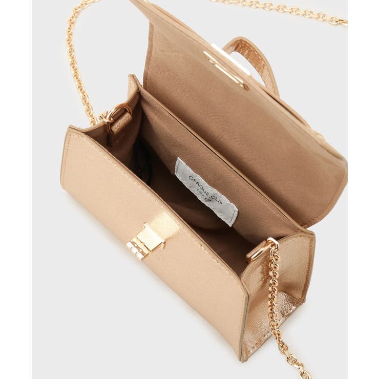 シャイニー合皮スクエアデザインチェーンミニショルダーバッグ | OPAQUE.CLIP | 詳細画像16 