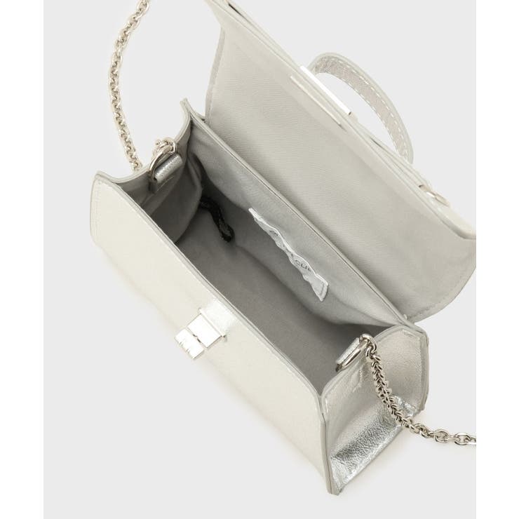 シャイニー合皮スクエアデザインチェーンミニショルダーバッグ | OPAQUE.CLIP | 詳細画像17 