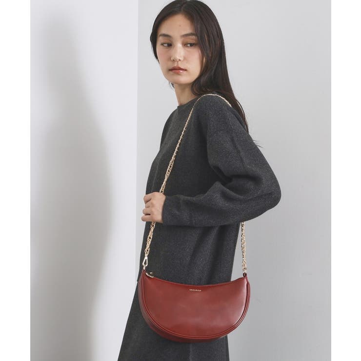 【2WAY】オイル調合皮チェーンハンドルムーンミドルバッグ | OPAQUE.CLIP | 詳細画像5