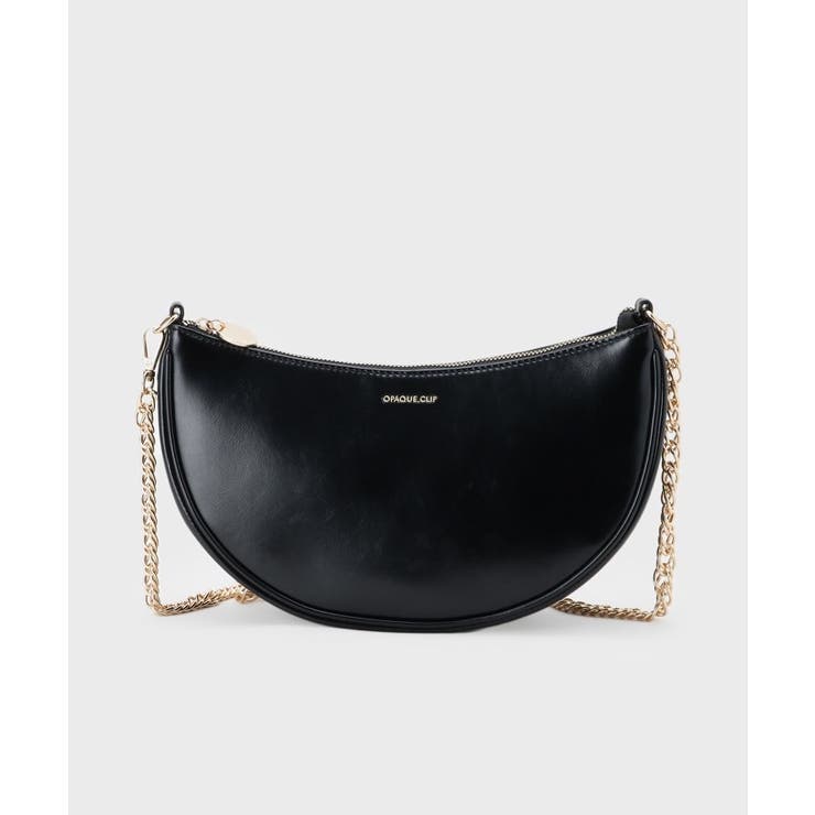 【2WAY】オイル調合皮チェーンハンドルムーンミドルバッグ | OPAQUE.CLIP | 詳細画像8