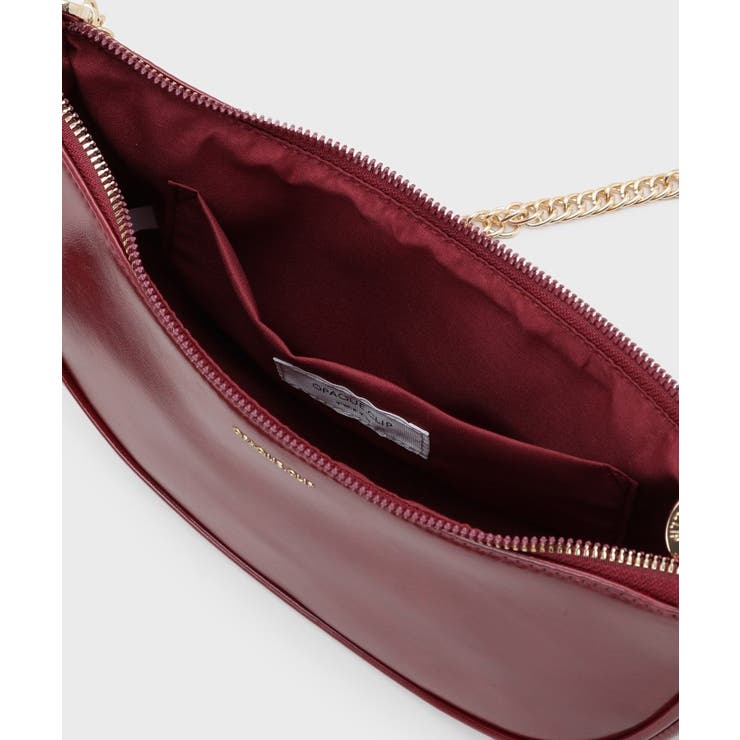 【2WAY】オイル調合皮チェーンハンドルムーンミドルバッグ | OPAQUE.CLIP | 詳細画像17