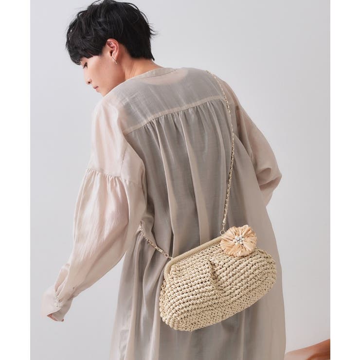 アイボリー(004) | 【3WAY】フラワークリップ付きがま口ペーパーショルダーバッグ | OPAQUE.CLIP