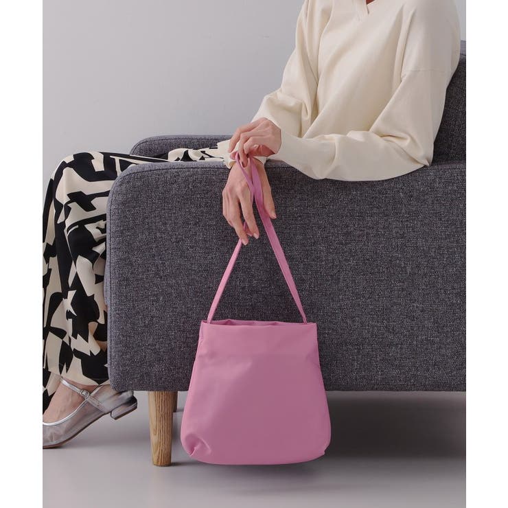 ピンク(572) | サテンコンビ巾着ワンショルダーバッグ | OPAQUE.CLIP