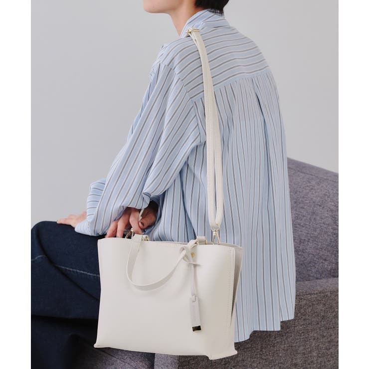 【2WAY】バイカラー3層ミドルトートバッグ | OPAQUE.CLIP | 詳細画像14 