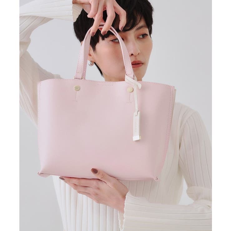 ピンク(572) | 【2WAY】バイカラー3層ミドルトートバッグ | OPAQUE.CLIP