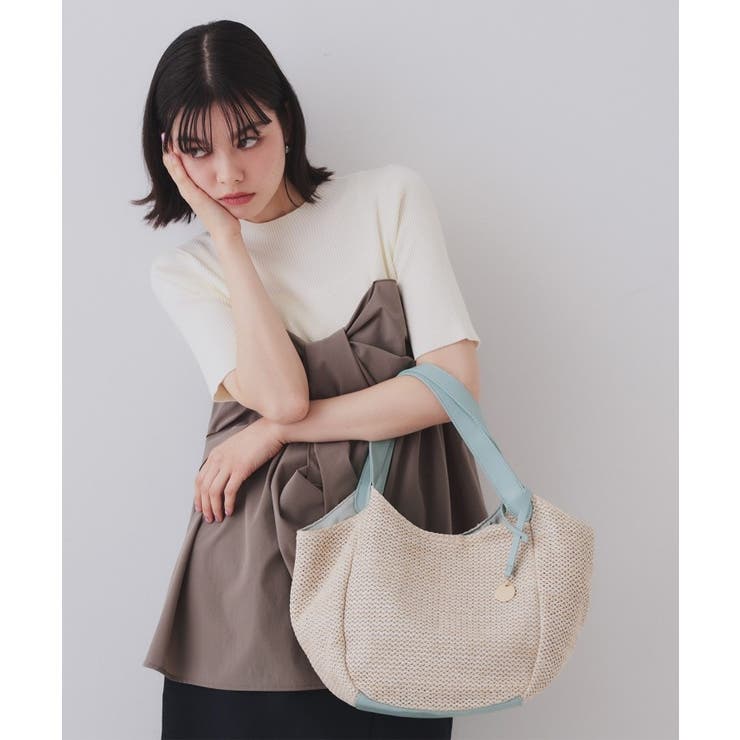 雑材合皮コンビマチ付きトートバッグ | OPAQUE.CLIP | 詳細画像5 