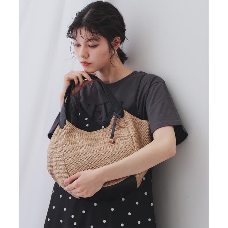 ブラック(519) | 雑材合皮コンビマチ付きトートバッグ | OPAQUE.CLIP