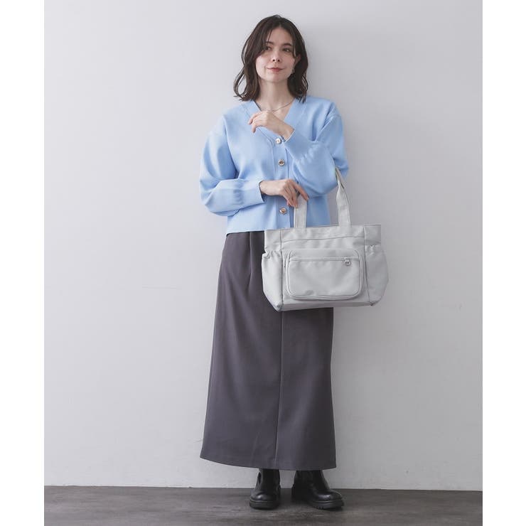 フロントポケット3層デザインBIGトートバッグ【マルチポケット】 | OPAQUE.CLIP | 詳細画像2 