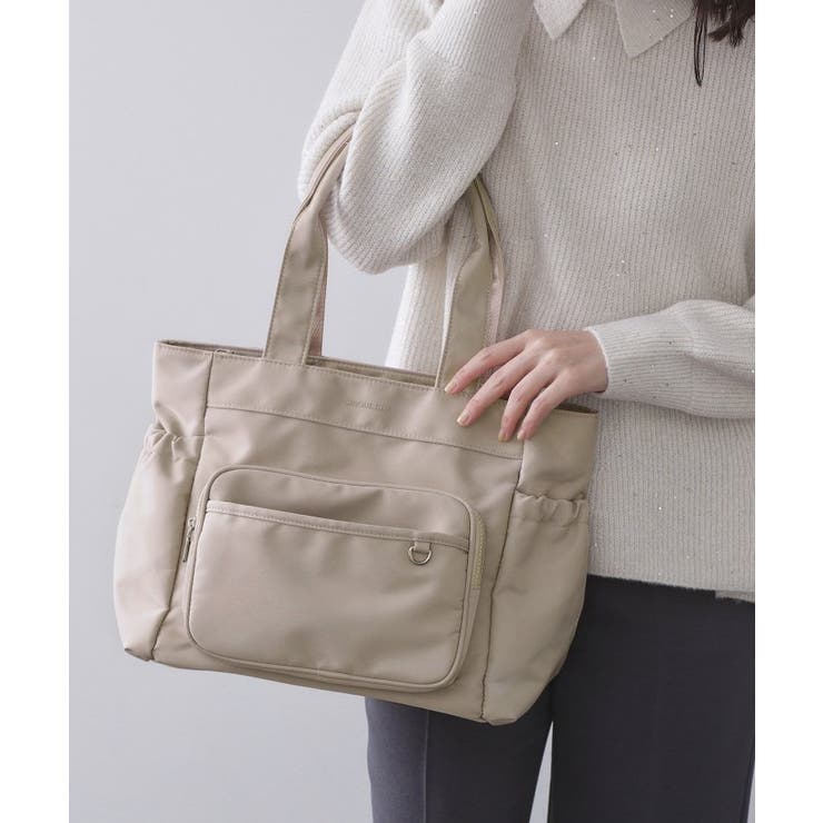 フロントポケット3層デザインBIGトートバッグ【マルチポケット】 | OPAQUE.CLIP | 詳細画像5 