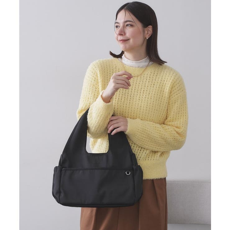 フロントポケット3層デザイントライアングルミドルトートバッグ【マルチポケット】 | OPAQUE.CLIP | 詳細画像3 