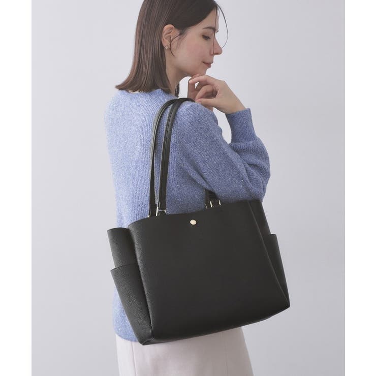 シュリンク合皮大容量トートバッグ【人間工学／軽量／A4サイズ対応／2WAY】 | OPAQUE.CLIP | 詳細画像1 