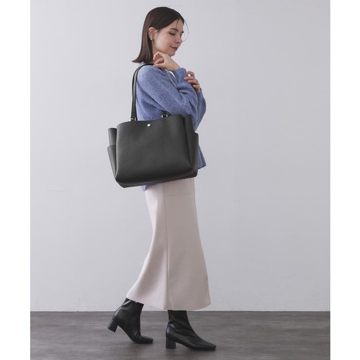 シュリンク合皮大容量トートバッグ【人間工学／軽量／A4サイズ対応／2WAY】 | OPAQUE.CLIP | 詳細画像2 