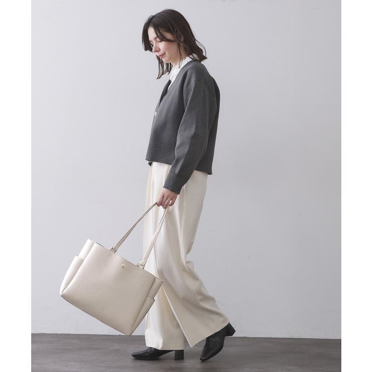 シュリンク合皮大容量トートバッグ【人間工学／軽量／A4サイズ対応／2WAY】 | OPAQUE.CLIP | 詳細画像6 