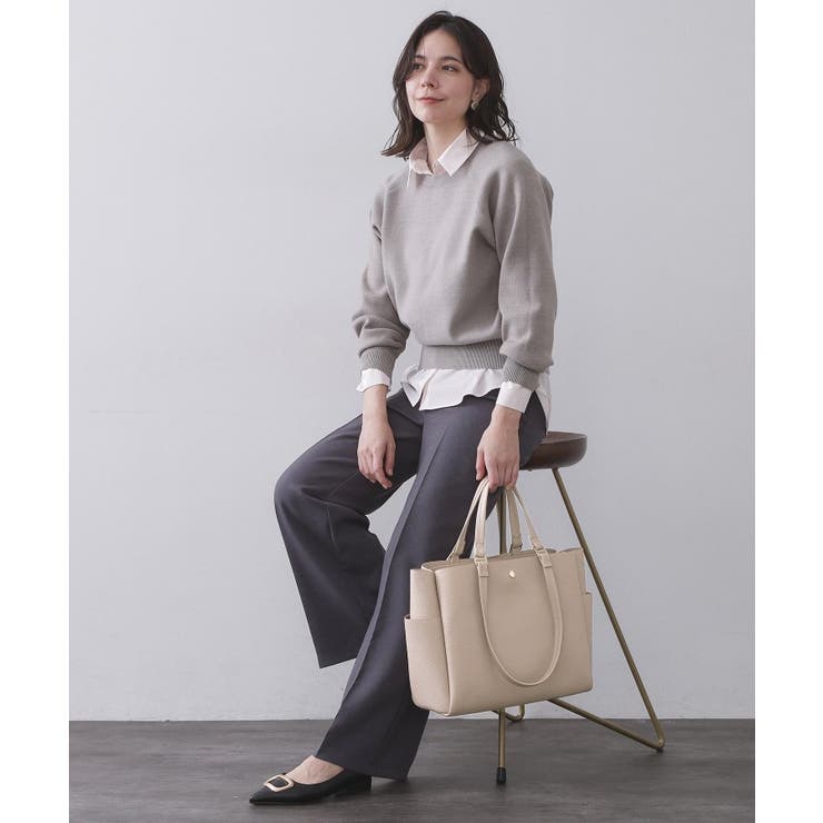 シュリンク合皮大容量トートバッグ【人間工学／軽量／A4サイズ対応／2WAY】 | OPAQUE.CLIP | 詳細画像4 