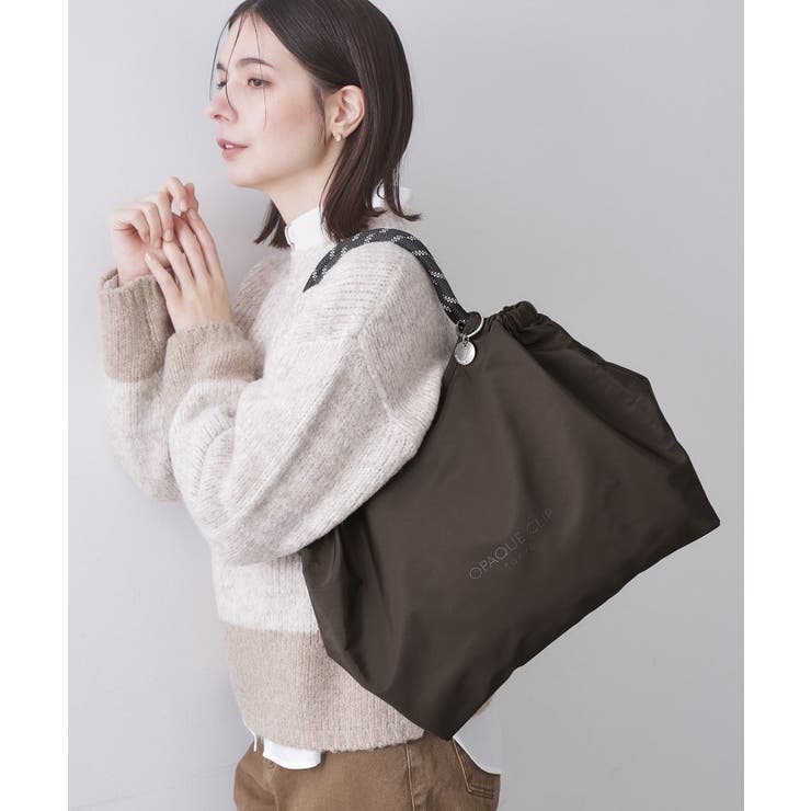 ブラウン(044) | ロープハンドルドロストミドルトートバッグ【軽量／A4サイズ対応】 | OPAQUE.CLIP