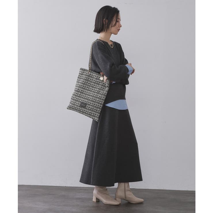 ツイードコンビチェーンショルダートートバッグ【A4サイズ対応】 | OPAQUE.CLIP | 詳細画像2 