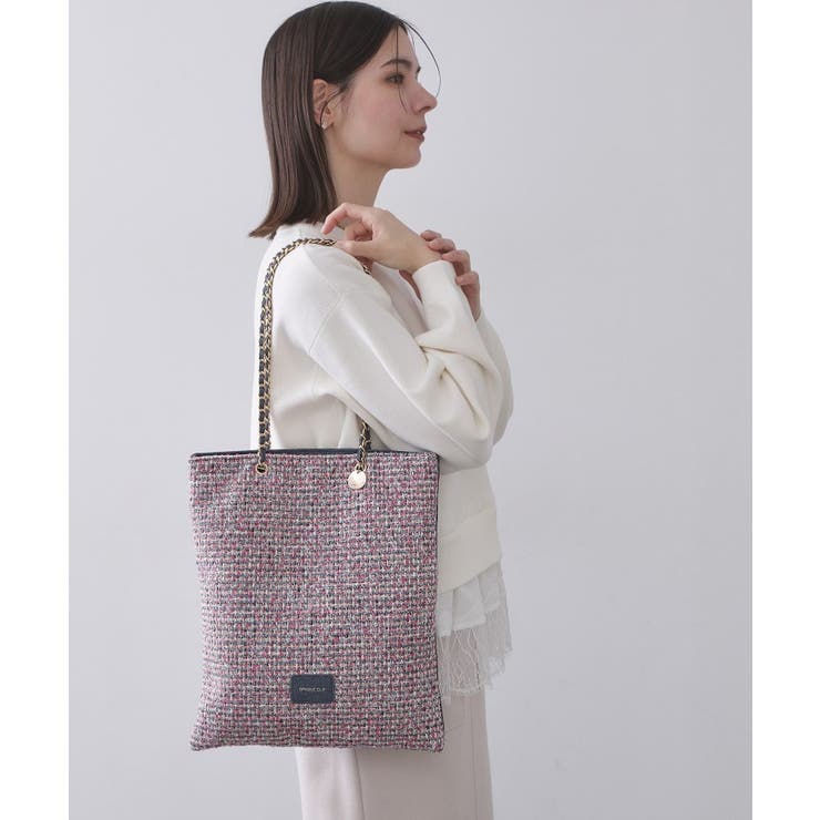 ツイードコンビチェーンショルダートートバッグ【A4サイズ対応】 | OPAQUE.CLIP | 詳細画像3 