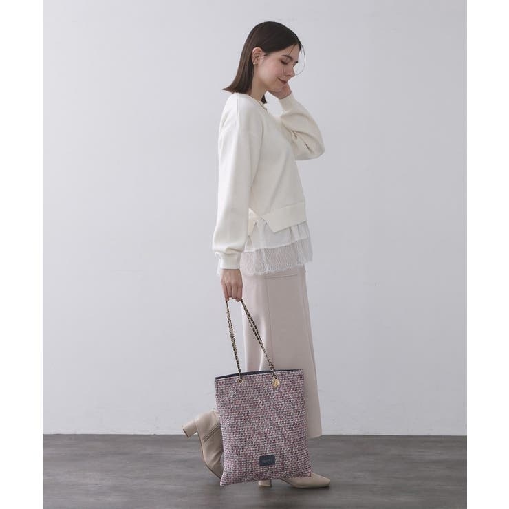 ツイードコンビチェーンショルダートートバッグ【A4サイズ対応】 | OPAQUE.CLIP | 詳細画像4 