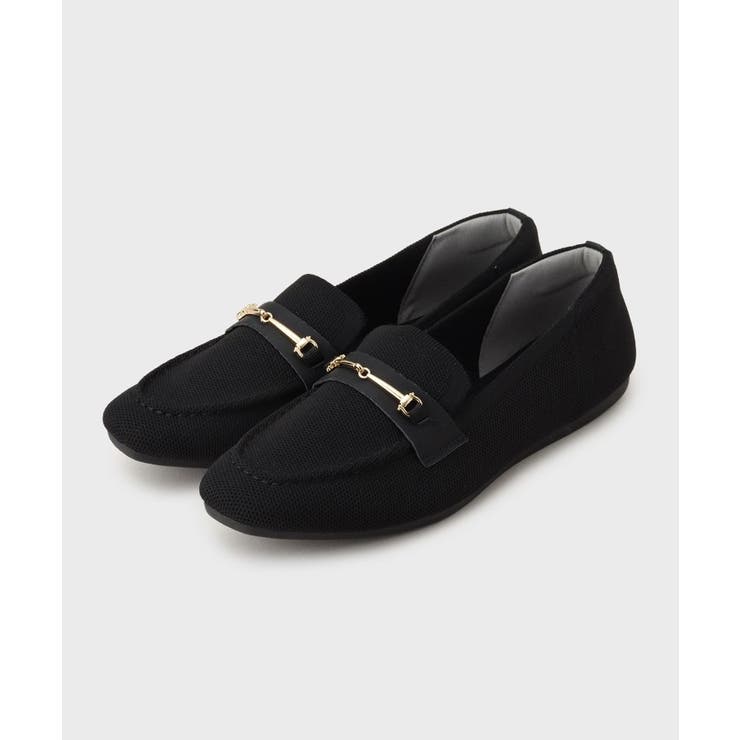 ブラック(019) | スクエアトゥニットローファー | OPAQUE.CLIP