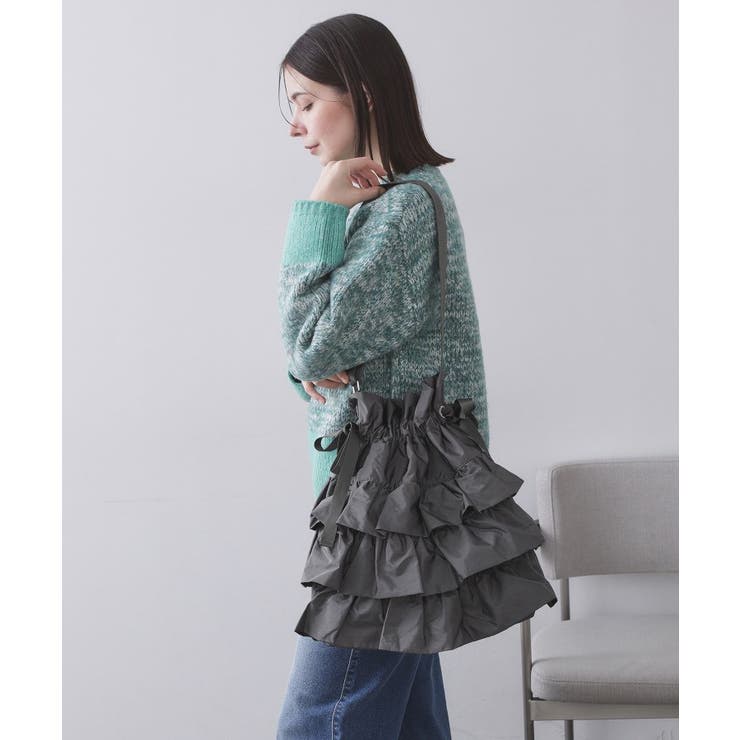 ドロストリボンフリルティアードショルダーバッグ【長さ調整可能】 | OPAQUE.CLIP | 詳細画像1 