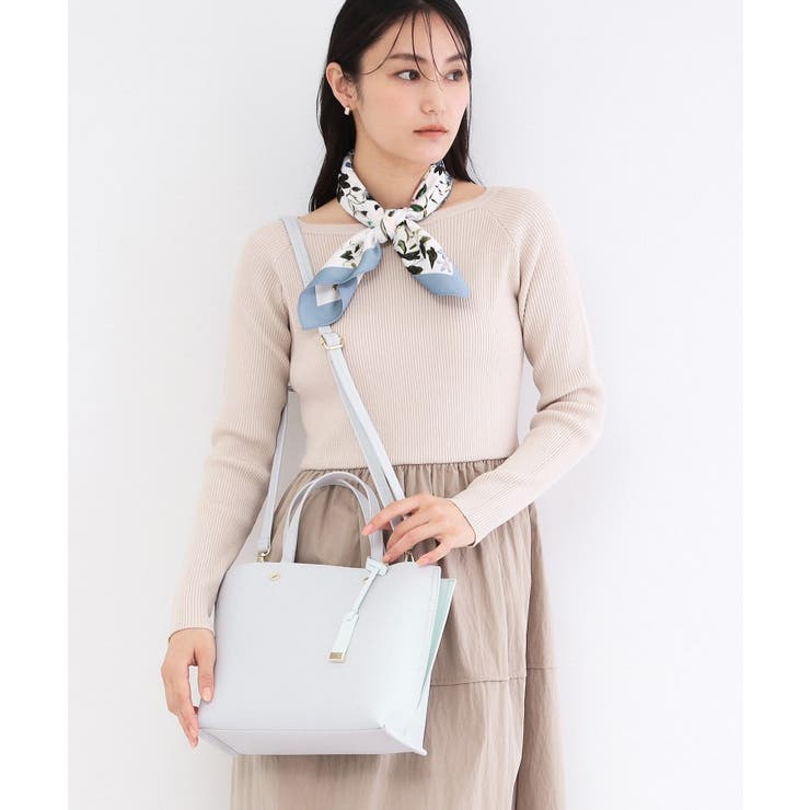 ライトグレー(511) | 名品バイカラーミドルトート | OPAQUE.CLIP