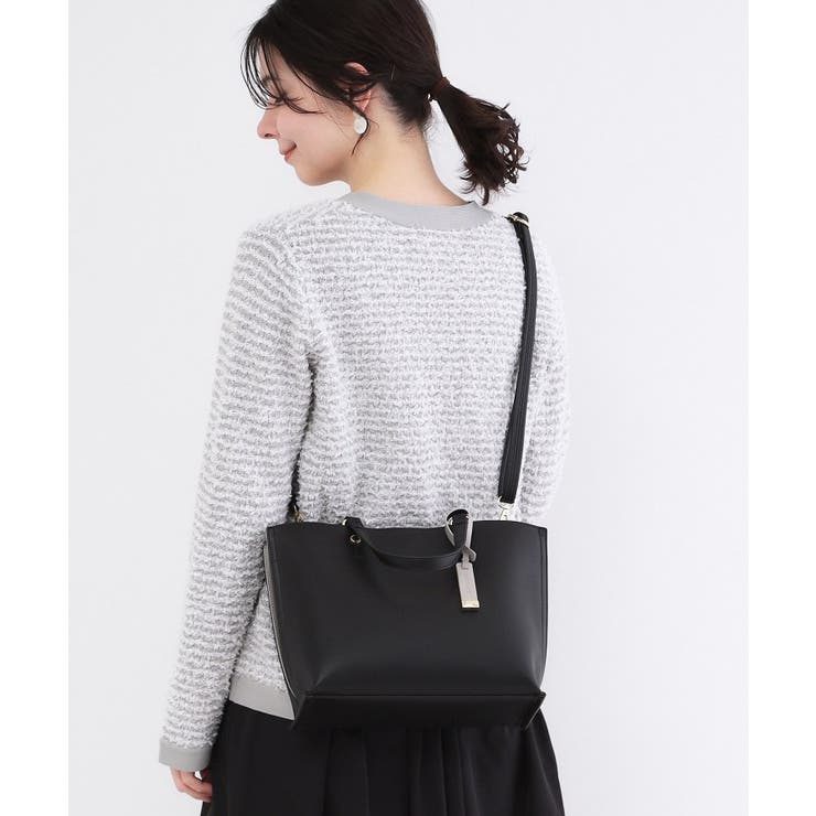 ブラック(519) | 名品バイカラーミドルトート | OPAQUE.CLIP