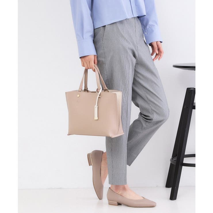 ベージュ(552) | 名品バイカラーミドルトート | OPAQUE.CLIP