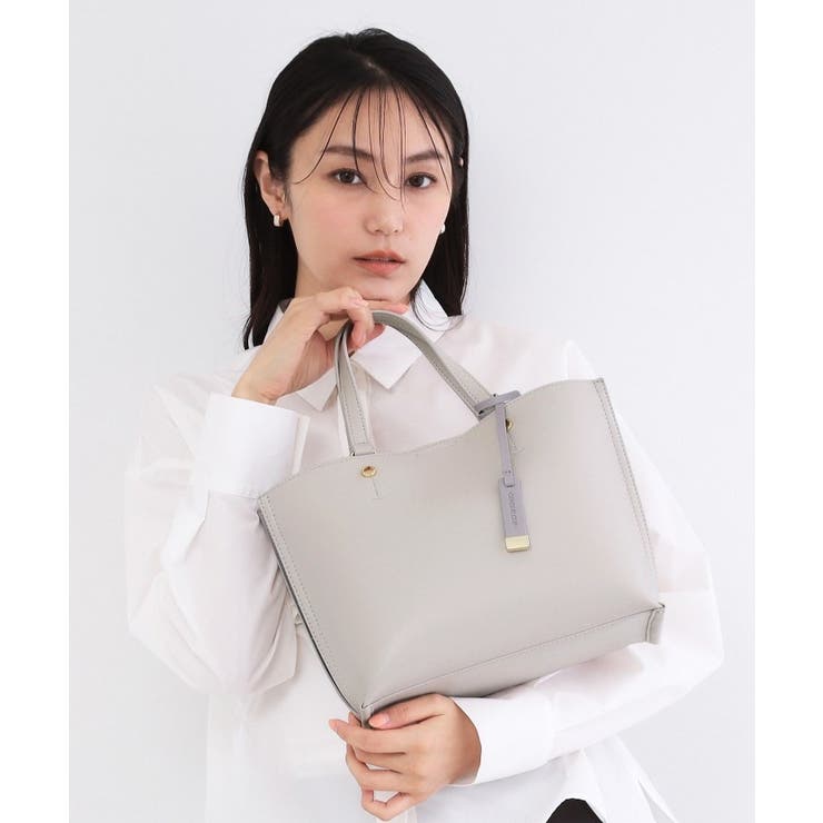 グレージュ(850) | 名品バイカラーミドルトート | OPAQUE.CLIP