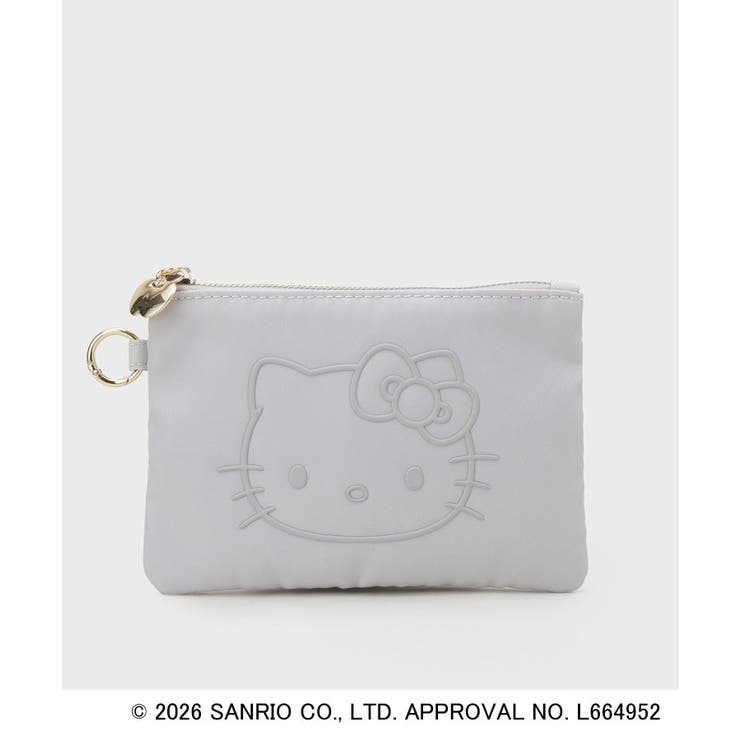 ライトグレー(011) | ◆【ハローキティ】立体フェイスプリントスクエアポーチ | OPAQUE.CLIP