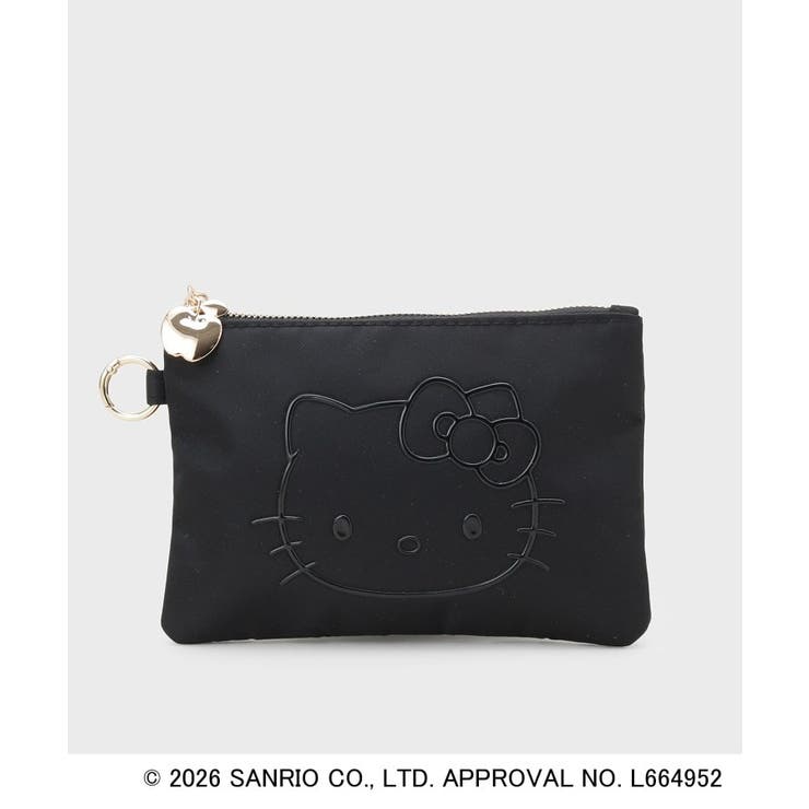 ブラック(019) | ◆【ハローキティ】立体フェイスプリントスクエアポーチ | OPAQUE.CLIP
