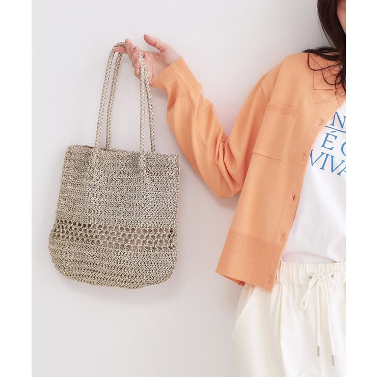 ゴールド(007) | カギ針ラメデザインミドルバッグ | OPAQUE.CLIP