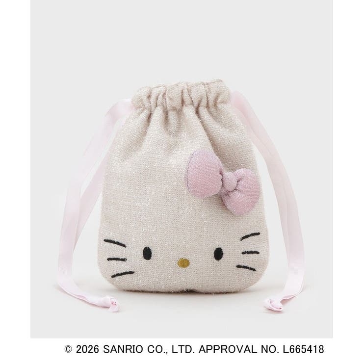 ◆【ハローキティ】キラふわフェイス巾着ポーチ | OPAQUE.CLIP | 詳細画像2 