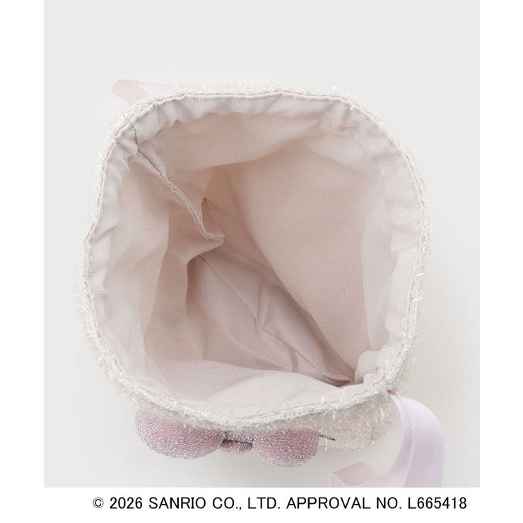 ◆【ハローキティ】キラふわフェイス巾着ポーチ | OPAQUE.CLIP | 詳細画像5 
