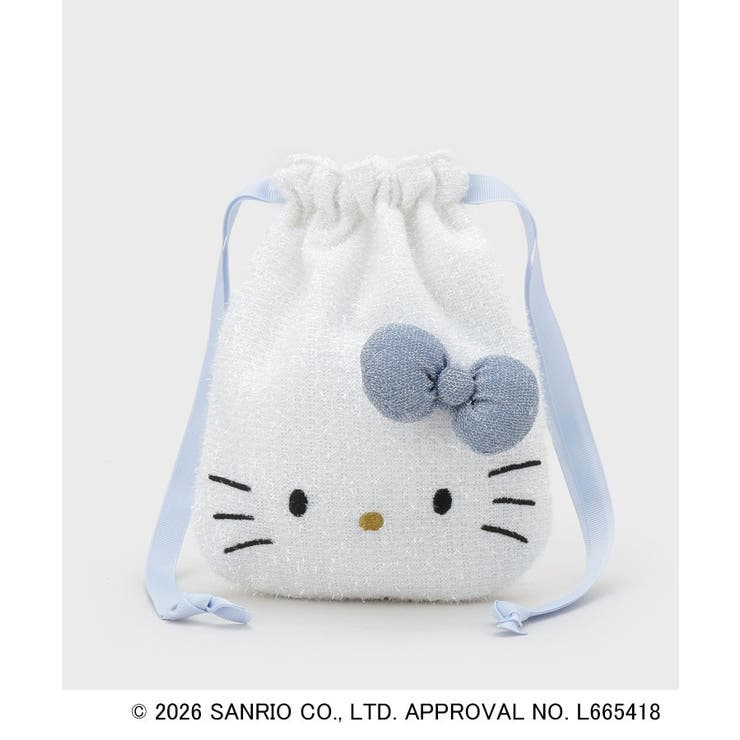 オフホワイト(003) | ◆【ハローキティ】キラふわフェイス巾着ポーチ | OPAQUE.CLIP