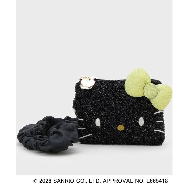 ◆【ハローキティ】フェイス型2WAYキラキラフラットポーチ | OPAQUE.CLIP | 詳細画像2 