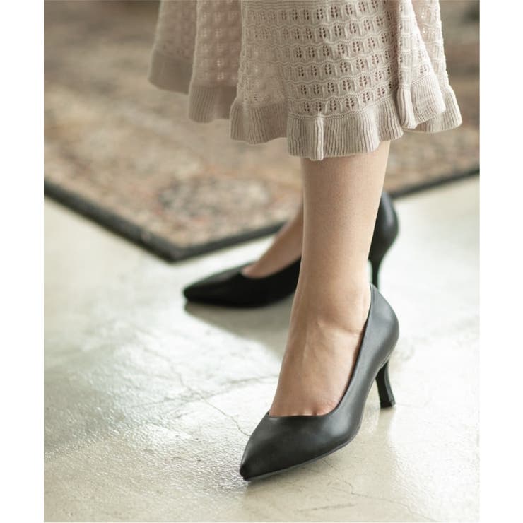 ブラック(019) | 【抗菌防臭加工/7cmヒール】ベーシックパンプス/通勤・セレモニー対応 | OPAQUE.CLIP