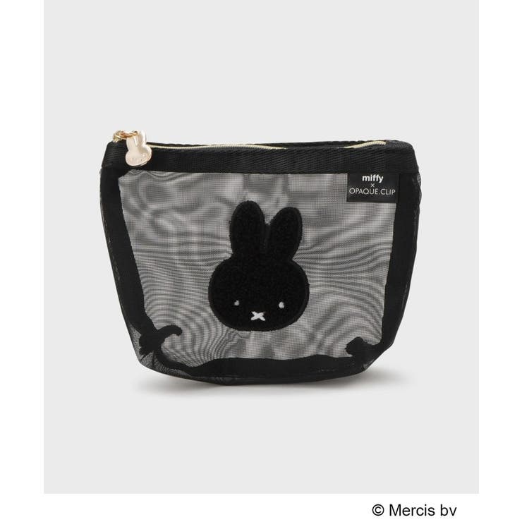 ブラック(019) | ◆【miffy】さがら刺繍チュールメッシュポーチ | OPAQUE.CLIP