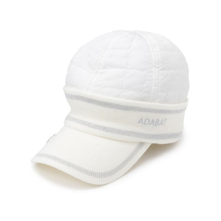 ホワイト(002) | キルティングラインブリム防寒キャップ | adabat