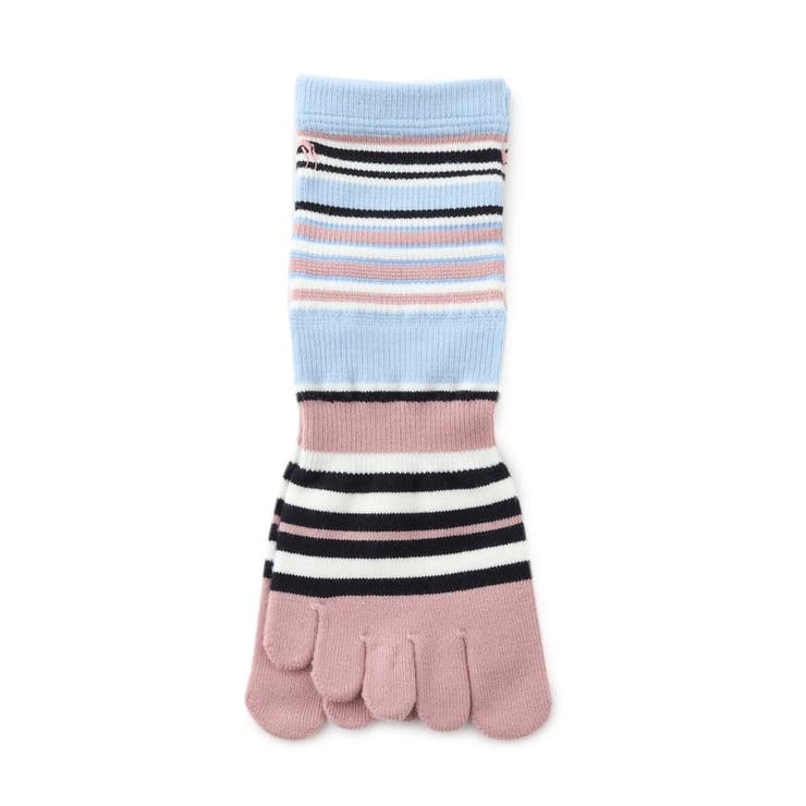 ホワイト(301) | 5本指ボーダーウォームソックス | adabat