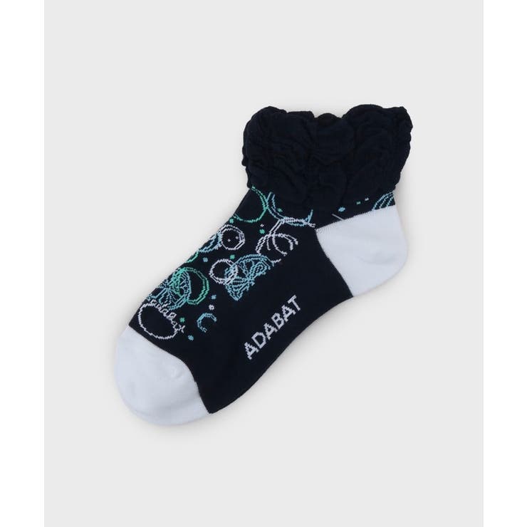 ネイビー(194) | フレンチドローイングショートソックス | adabat